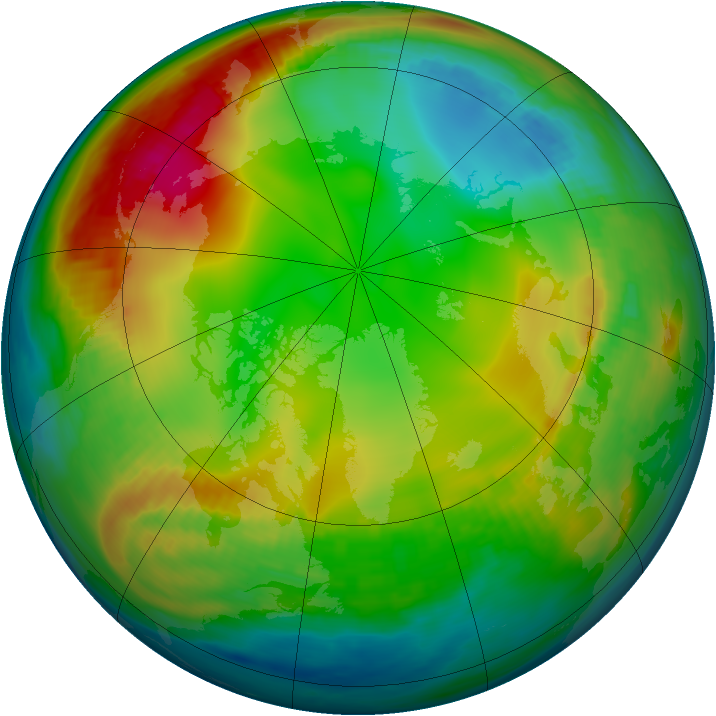 Arctic ozone map for 18 December 1981